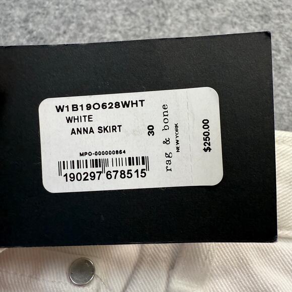 Women's‎ Rag & Bone Anna White Zip Front Denim Blue Jean Mini Skirt Size 30 NEW - Picture 6 of 10